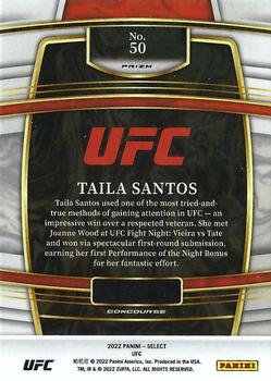 2022 Panini Select UFC - Blue Prizms #50 Taila Santos Back