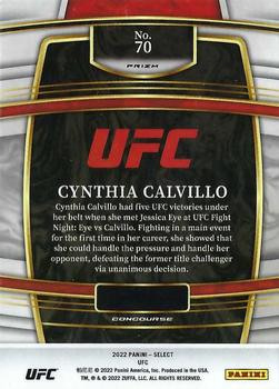 2022 Panini Select UFC - Blue Prizms #70 Cynthia Calvillo Back