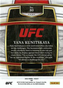 2022 Panini Select UFC - Blue Prizms #80 Yana Kunitskaya Back