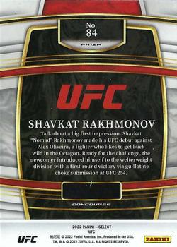 2022 Panini Select UFC - Blue Prizms #84 Shavkat Rakhmonov Back