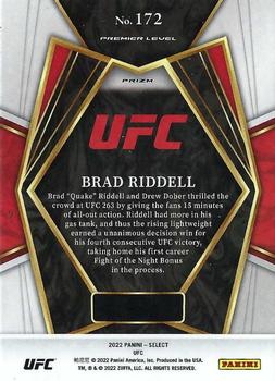 2022 Panini Select UFC - Blue Prizms #172 Brad Riddell Back
