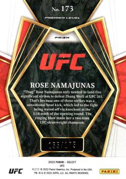 2022 Panini Select UFC - Bronze Prizms #173 Rose Namajunas Back