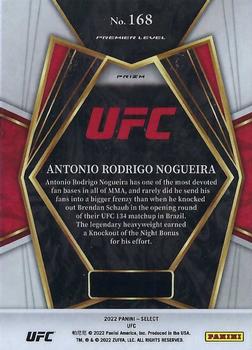 2022 Panini Select UFC - Disco Prizms #168 Antonio Rodrigo Nogueira Back