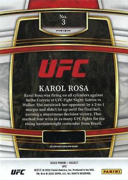 2022 Panini Select UFC - Green and Purple Prizms #3 Karol Rosa Back