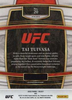 2022 Panini Select UFC - Green and Purple Prizms #20 Tai Tuivasa Back