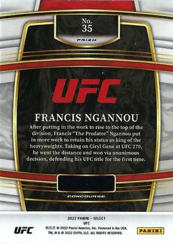 2022 Panini Select UFC - Green and Purple Prizms #35 Francis Ngannou Back