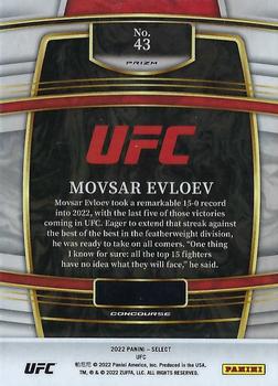 2022 Panini Select UFC - Green and Purple Prizms #43 Movsar Evloev Back