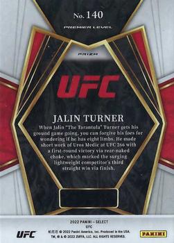 2022 Panini Select UFC - Green and Purple Prizms #140 Jalin Turner Back