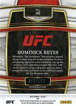 2022 Panini Select UFC - Light Blue Prizms #48 Dominick Reyes Back