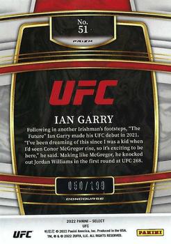 2022 Panini Select UFC - Light Blue Prizms #51 Ian Garry Back