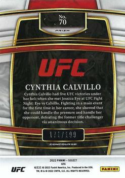 2022 Panini Select UFC - Light Blue Prizms #70 Cynthia Calvillo Back
