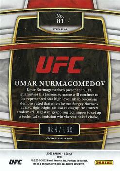 2022 Panini Select UFC - Light Blue Prizms #81 Umar Nurmagomedov Back