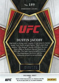 2022 Panini Select UFC - Maroon Prizms #189 Dustin Jacoby Back