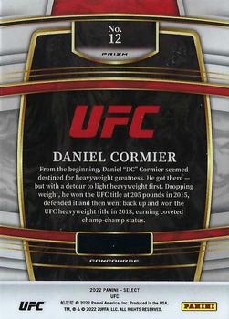 2022 Panini Select UFC - Orange Flash Prizms #12 Daniel Cormier Back