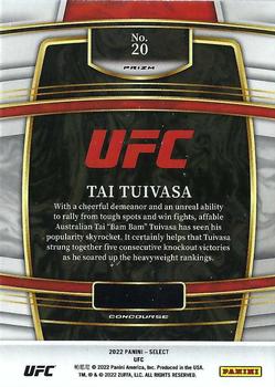 2022 Panini Select UFC - Orange Flash Prizms #20 Tai Tuivasa Back