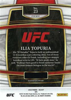 2022 Panini Select UFC - Orange Flash Prizms #23 Ilia Topuria Back