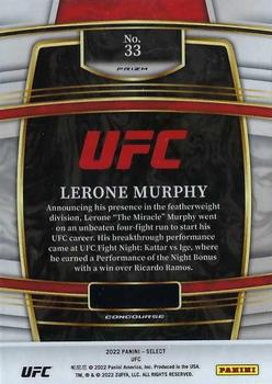 2022 Panini Select UFC - Orange Flash Prizms #33 Lerone Murphy Back