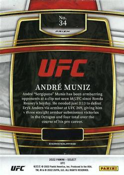 2022 Panini Select UFC - Orange Flash Prizms #34 Andre Muniz Back