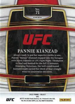 2022 Panini Select UFC - Orange Flash Prizms #71 Pannie Kianzad Back