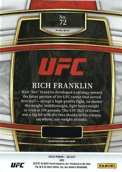 2022 Panini Select UFC - Orange Flash Prizms #72 Rich Franklin Back
