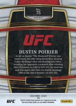 2022 Panini Select UFC - Orange Flash Prizms #75 Dustin Poirier Back