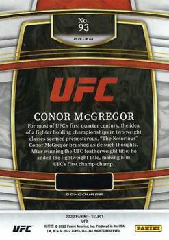 2022 Panini Select UFC - Orange Flash Prizms #93 Conor McGregor Back