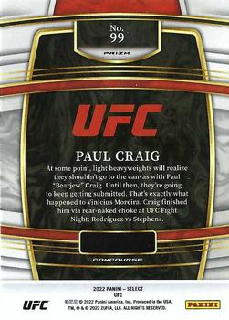 2022 Panini Select UFC - Orange Flash Prizms #99 Paul Craig Back