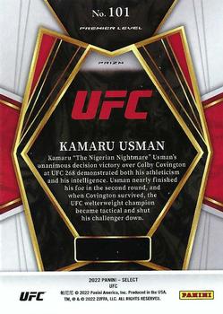 2022 Panini Select UFC - Orange Flash Prizms #101 Kamaru Usman Back