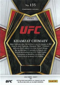 2022 Panini Select UFC - Orange Flash Prizms #135 Khamzat Chimaev Back