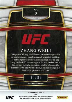 2022 Panini Select UFC - Red Disco Prizms #9 Zhang Weili Back