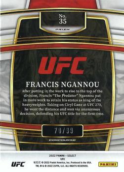 2022 Panini Select UFC - Red Disco Prizms #35 Francis Ngannou Back