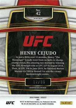 2022 Panini Select UFC - Red Prizms #42 Henry Cejudo Back