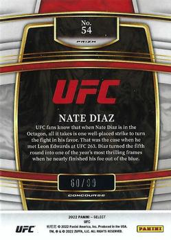 2022 Panini Select UFC - Red Prizms #54 Nate Diaz Back