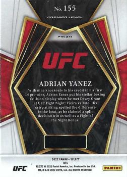 2022 Panini Select UFC - Scope Prizms #155 Adrian Yanez Back
