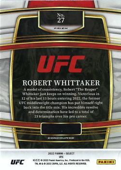 2022 Panini Select UFC - Silver Prizms #27 Robert Whittaker Back