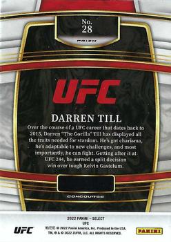 2022 Panini Select UFC - Silver Prizms #28 Darren Till Back