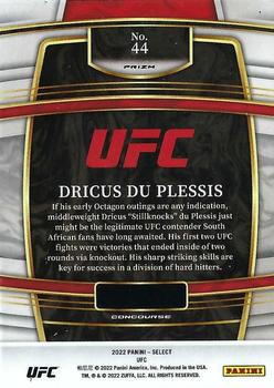 2022 Panini Select UFC - Silver Prizms #44 Dricus du Plessis Back