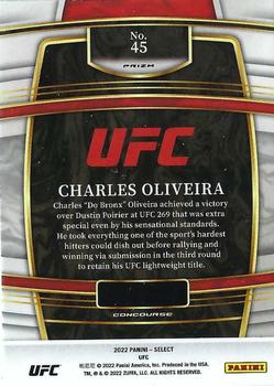 2022 Panini Select UFC - Silver Prizms #45 Charles Oliveira Back