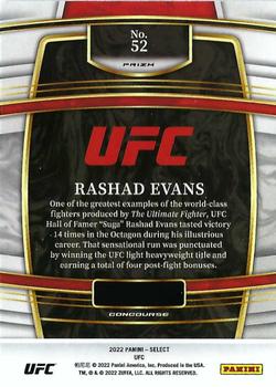 2022 Panini Select UFC - Silver Prizms #52 Rashad Evans Back