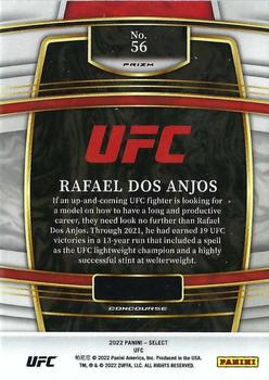 2022 Panini Select UFC - Silver Prizms #56 Rafael Dos Anjos Back