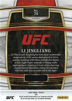 2022 Panini Select UFC - Silver Prizms #74 Li Jingliang Back