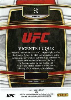 2022 Panini Select UFC - Silver Prizms #76 Vicente Luque Back