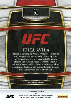 2022 Panini Select UFC - Silver Prizms #91 Julia Avila Back