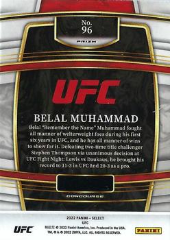 2022 Panini Select UFC - Silver Prizms #96 Belal Muhammad Back