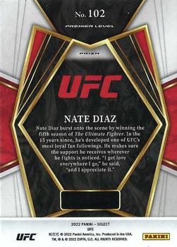2022 Panini Select UFC - Silver Prizms #102 Nate Diaz Back