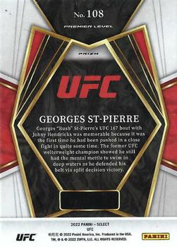 2022 Panini Select UFC - Silver Prizms #108 Georges St-Pierre Back