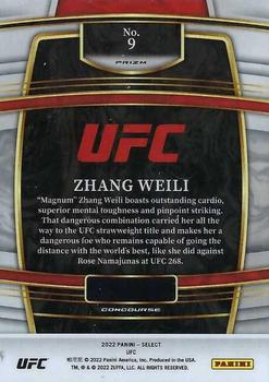 2022 Panini Select UFC - Tri-Color Prizms #9 Zhang Weili Back