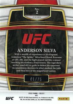 2022 Panini Select UFC - White Prizms #2 Anderson Silva Back