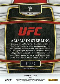 2022 Panini Select UFC - White Prizms #57 Aljamain Sterling Back