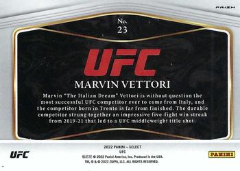 2022 Panini Select UFC - Global Icons Flash Prizms #23 Marvin Vettori Back